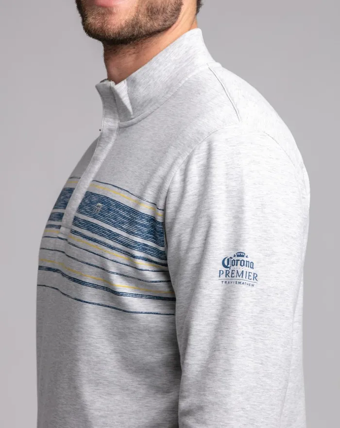Men Quarter Zips TravisMathew FREE ENTRY QUARTER ZIP Heather Light Grey