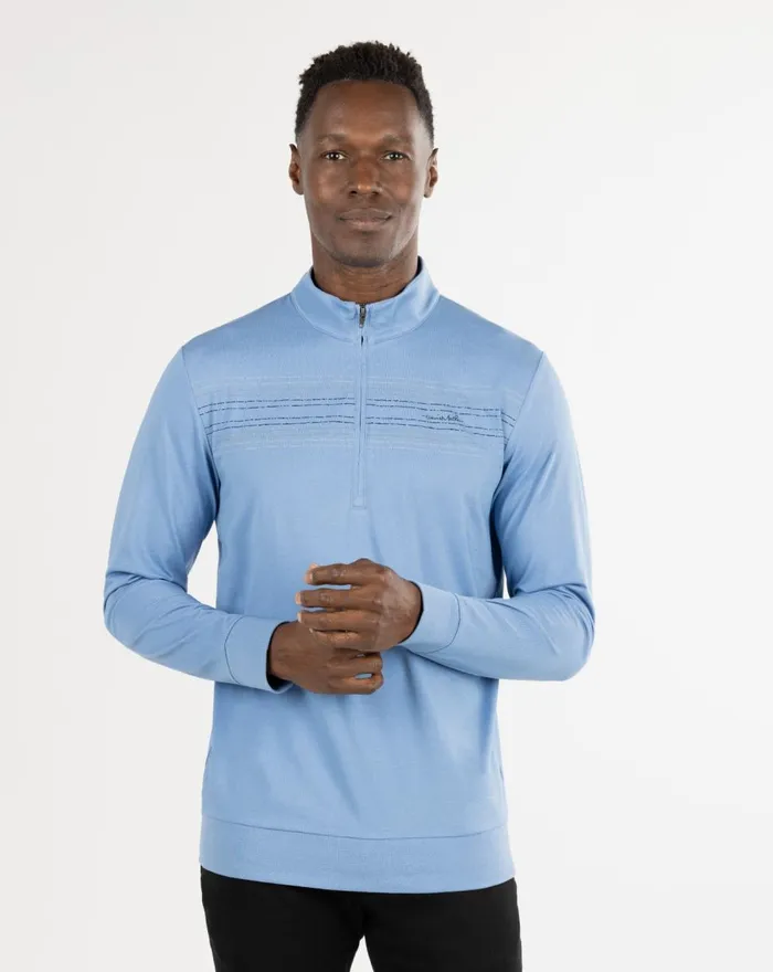 Men Quarter Zips TravisMathew HERITAGE QUARTER ZIP Heather Riviera