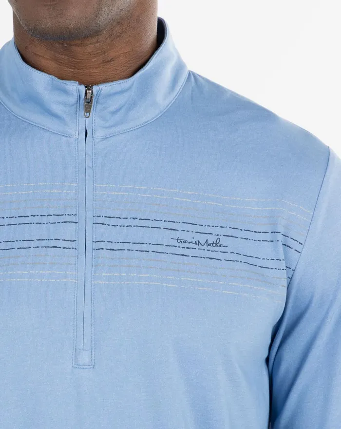 Men Quarter Zips TravisMathew HERITAGE QUARTER ZIP Heather Riviera