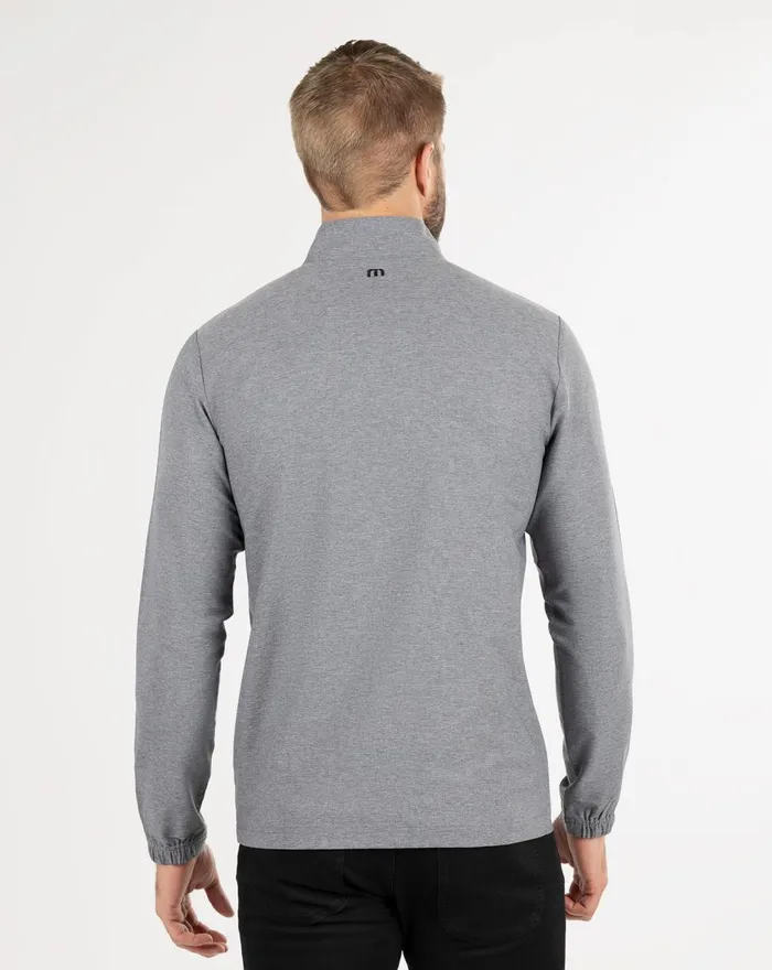 Men Quarter Zips TravisMathew LOW ROLLER QUARTER ZIP Heather Black