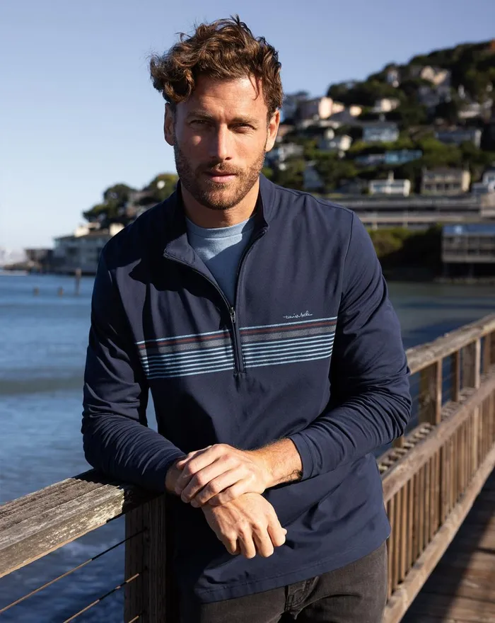 Men Quarter Zips TravisMathew MAKE MUSIC QUARTER ZIP Total Eclipse