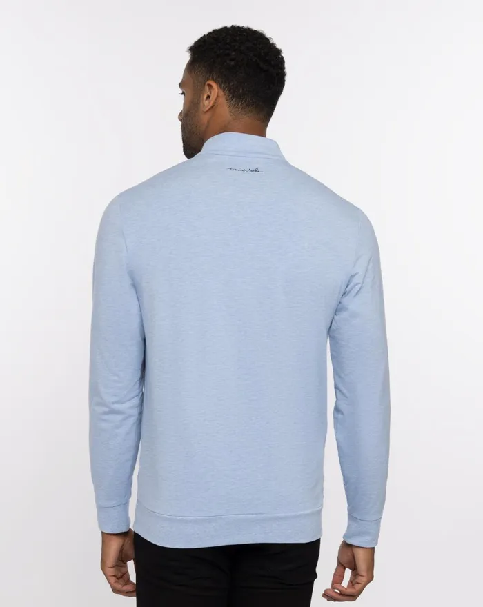 Men Quarter Zips TravisMathew TEQUILA SOUR QUARTER ZIP Heather Bel Air Blue