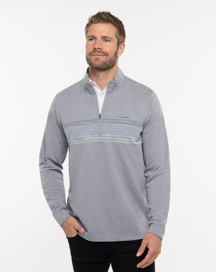 Men Quarter Zips TravisMathew TRAVEL MORE QUARTER ZIP Heather Grey
