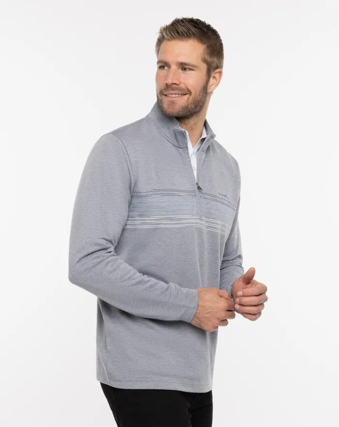 Men Quarter Zips TravisMathew TRAVEL MORE QUARTER ZIP Heather Grey