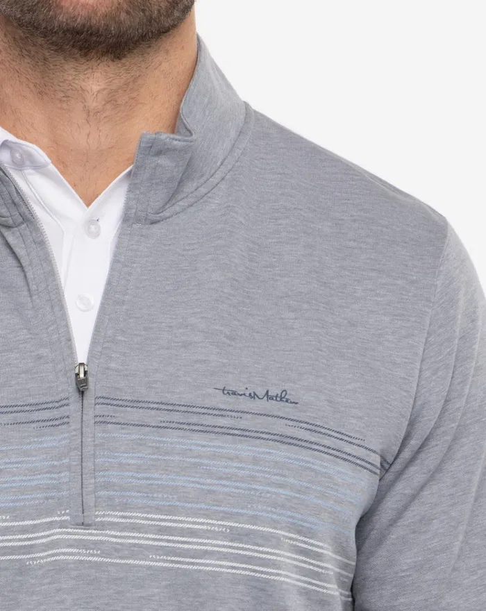 Men Quarter Zips TravisMathew TRAVEL MORE QUARTER ZIP Heather Grey