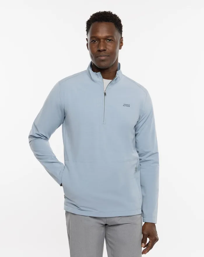 Men Quarter Zips TravisMathew TWIN FIN QUARTER ZIP Heather Ash Blue