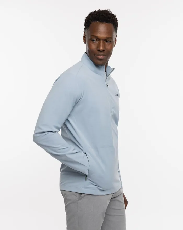 Men Quarter Zips TravisMathew TWIN FIN QUARTER ZIP Heather Ash Blue