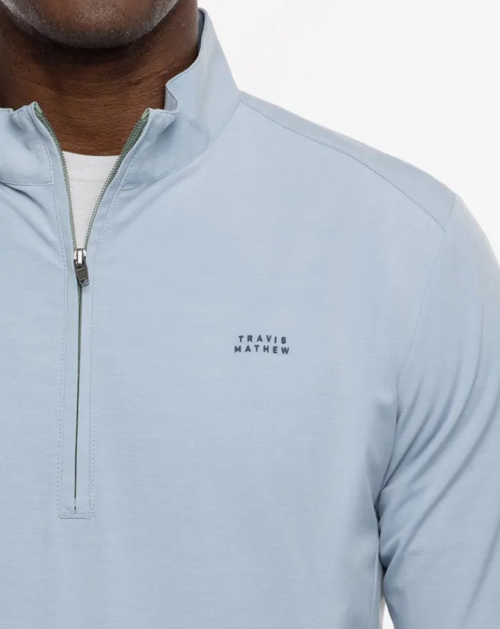 Men Quarter Zips TravisMathew TWIN FIN QUARTER ZIP Heather Ash Blue