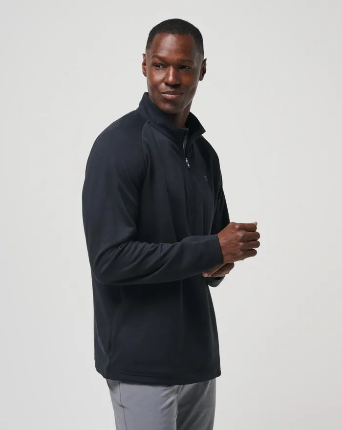 Men Quarter Zips TravisMathew UPGRADED QUARTER ZIP Black