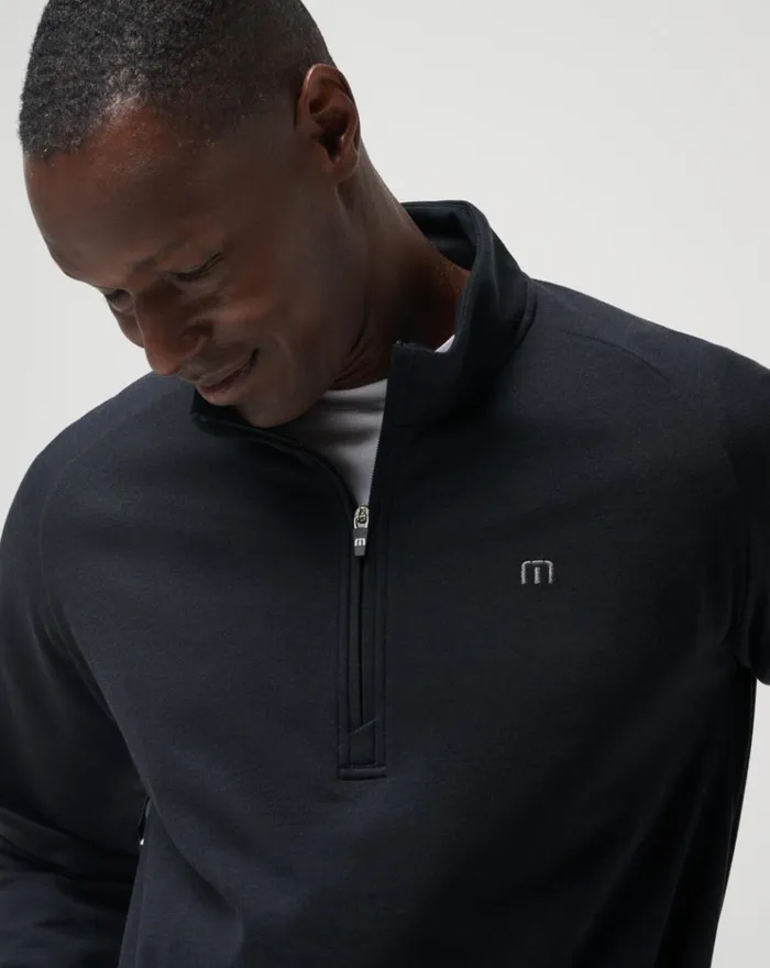 Men Quarter Zips TravisMathew UPGRADED QUARTER ZIP Black