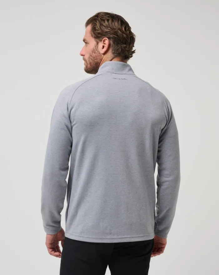Men Quarter Zips TravisMathew UPGRADED QUARTER ZIP Heather Grey
