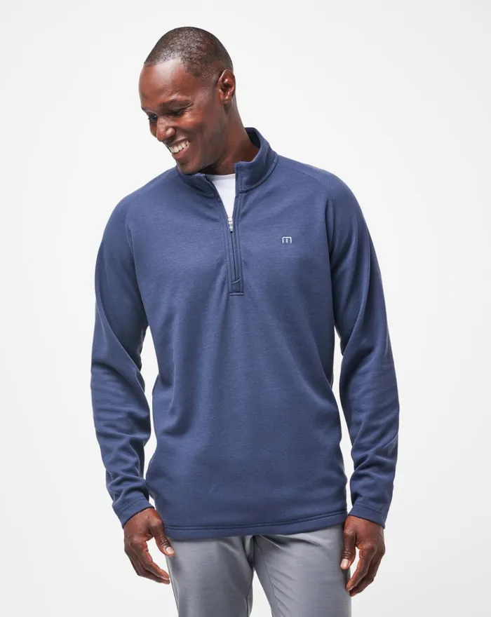 Men Quarter Zips TravisMathew UPGRADED QUARTER ZIP Navy