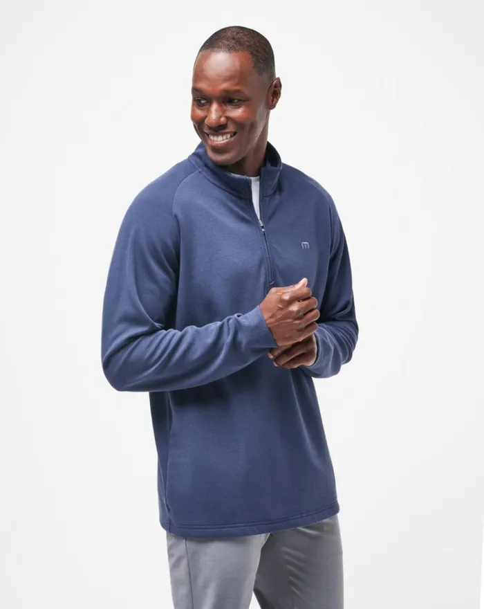 Men Quarter Zips TravisMathew UPGRADED QUARTER ZIP Navy