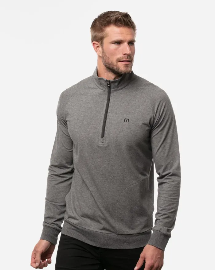 Men Quarter Zips TravisMathew ZACHARY QUARTER ZIP Heather Dark Shadow