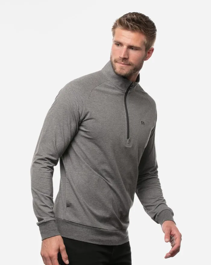 Men Quarter Zips TravisMathew ZACHARY QUARTER ZIP Heather Dark Shadow