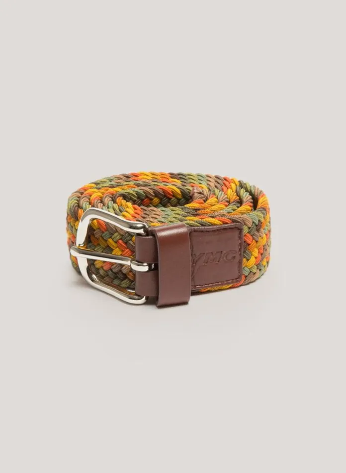 Mens Belts YMC Braided Belt Brown Multi