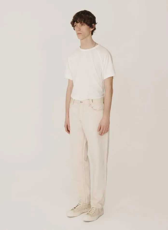 Mens Earth YMC Earth Tearaway Jeans Ecru