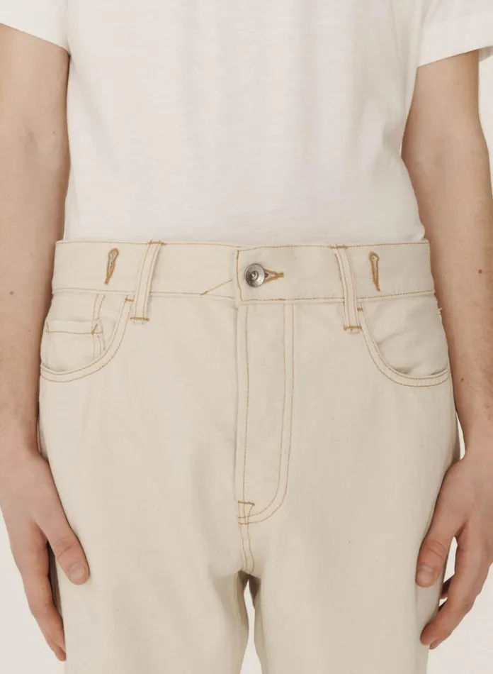 Mens Earth YMC Earth Tearaway Jeans Ecru