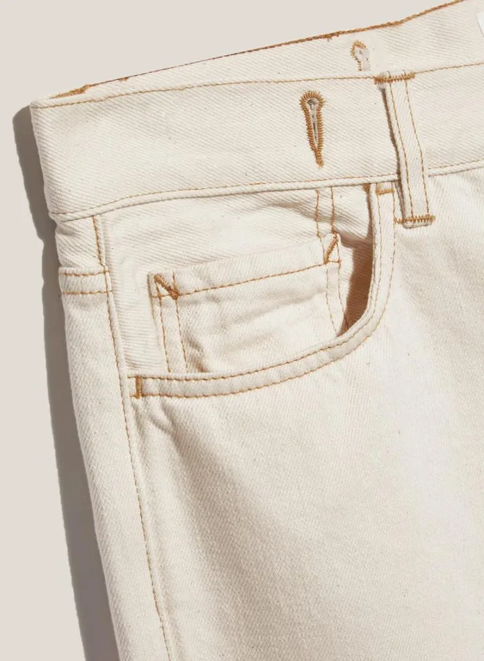 Mens Earth YMC Earth Tearaway Jeans Ecru