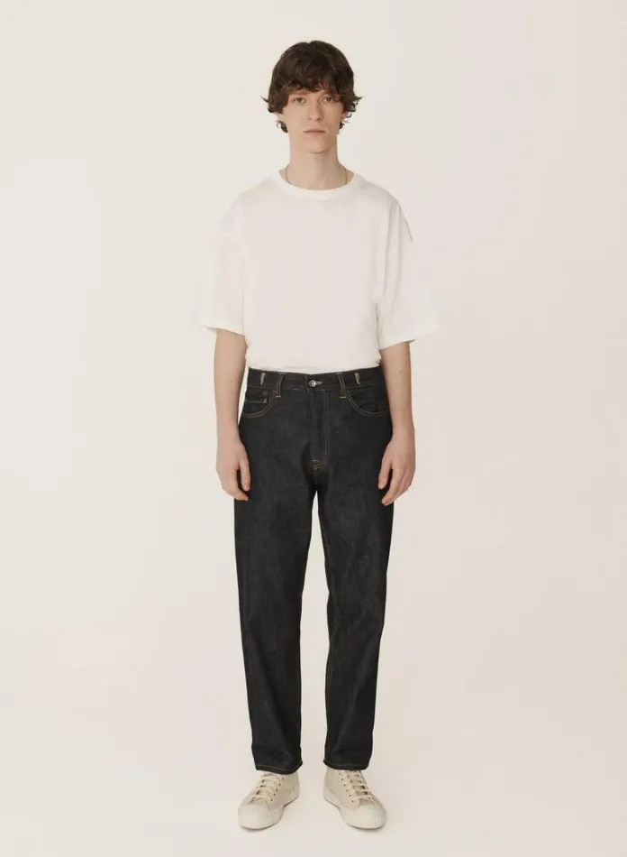Mens Earth YMC Earth Tearaway Selvedge Denim Jeans Dark Indigo