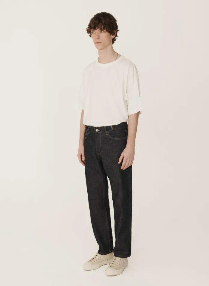 Mens Earth YMC Earth Tearaway Selvedge Denim Jeans Dark Indigo