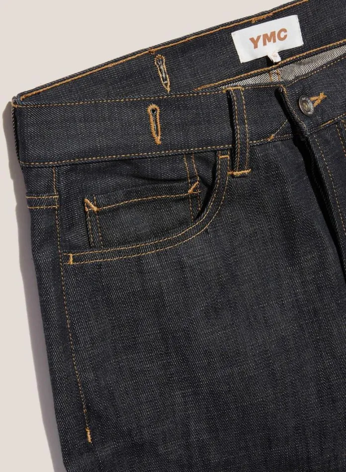 Mens Earth YMC Earth Tearaway Selvedge Denim Jeans Dark Indigo