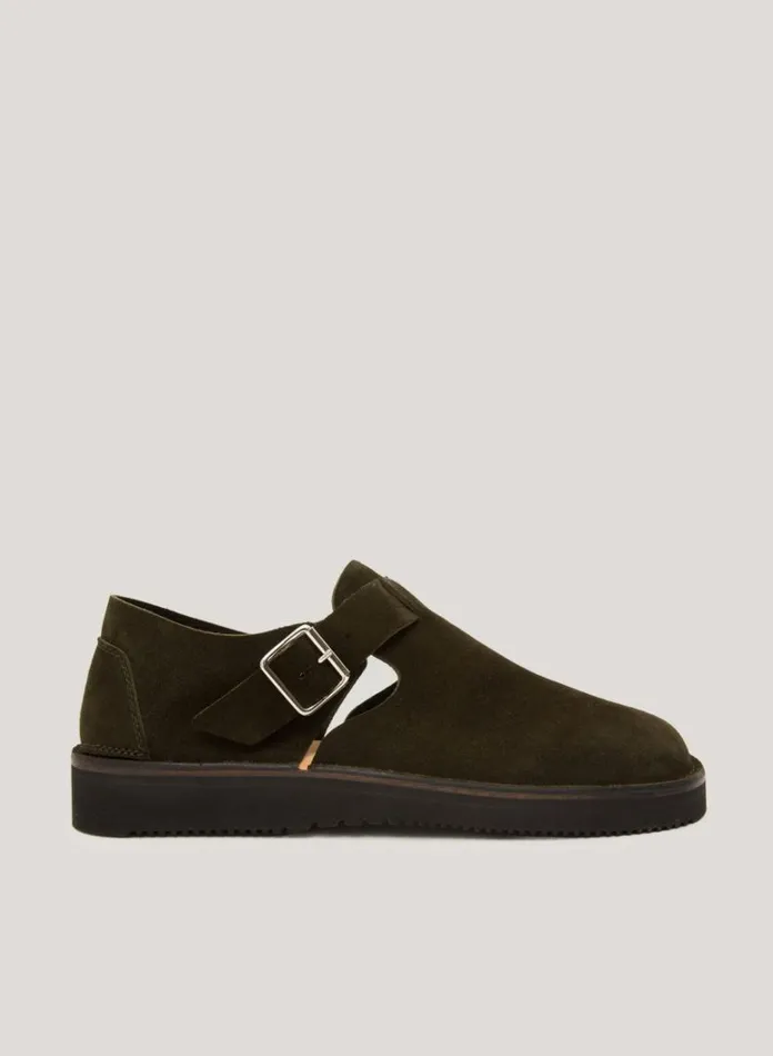 Mens Footwear YMC Fracap X Suede Summer Sandals Olive
