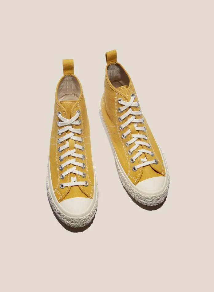 Mens Footwear YMC Vulcanised High Top Sneakers Yellow