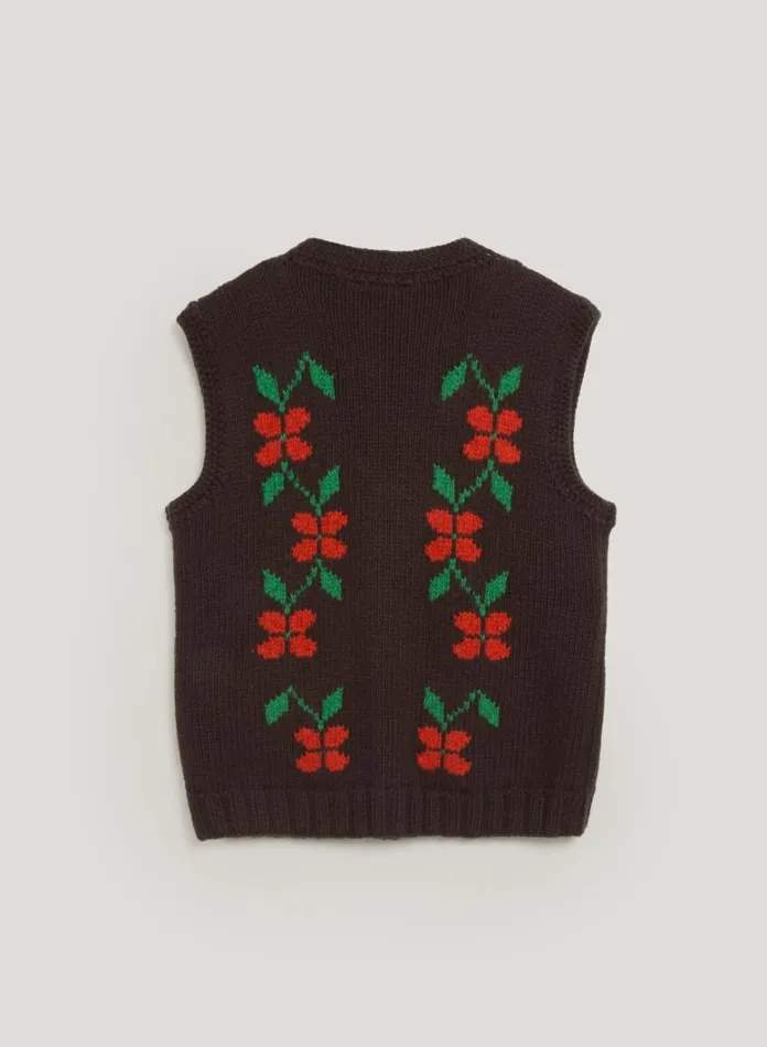 Mens Knitwear YMC Cottage Waistcoat Brown