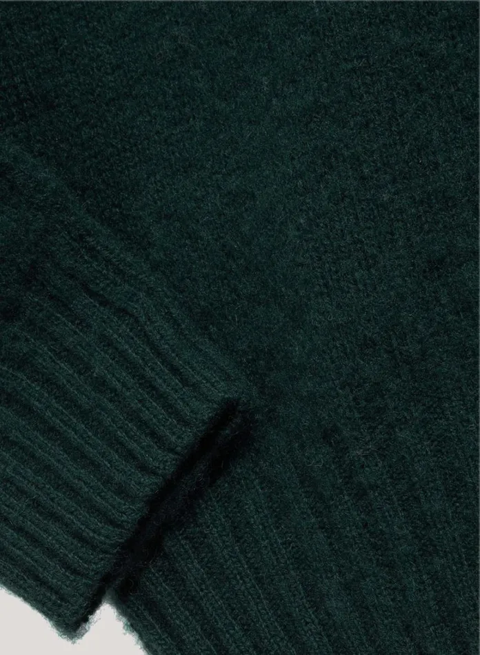 Mens Knitwear YMC Suedehead Crew Neck Jumper Green