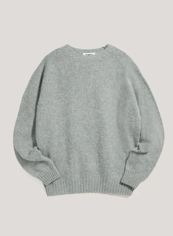 Mens Knitwear YMC Suedehead Crew Neck Jumper Mint Green