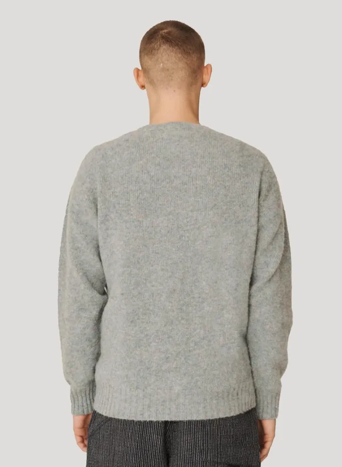 Mens Knitwear YMC Suedehead Crew Neck Jumper Mint Green