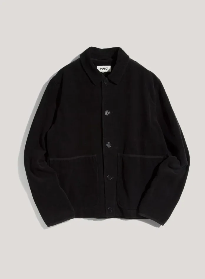 Mens Outerwear YMC Groundhog Corduroy Jacket Black