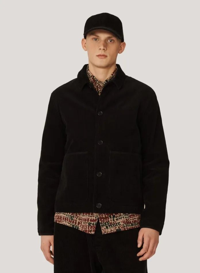 Mens Outerwear YMC Groundhog Corduroy Jacket Black
