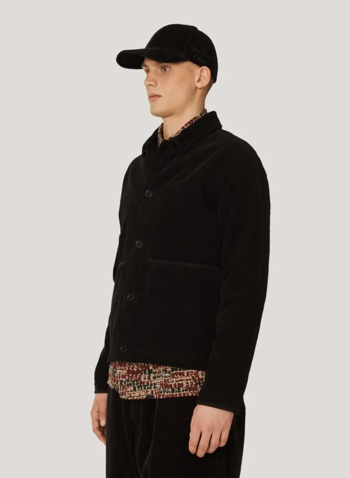 Mens Outerwear YMC Groundhog Corduroy Jacket Black