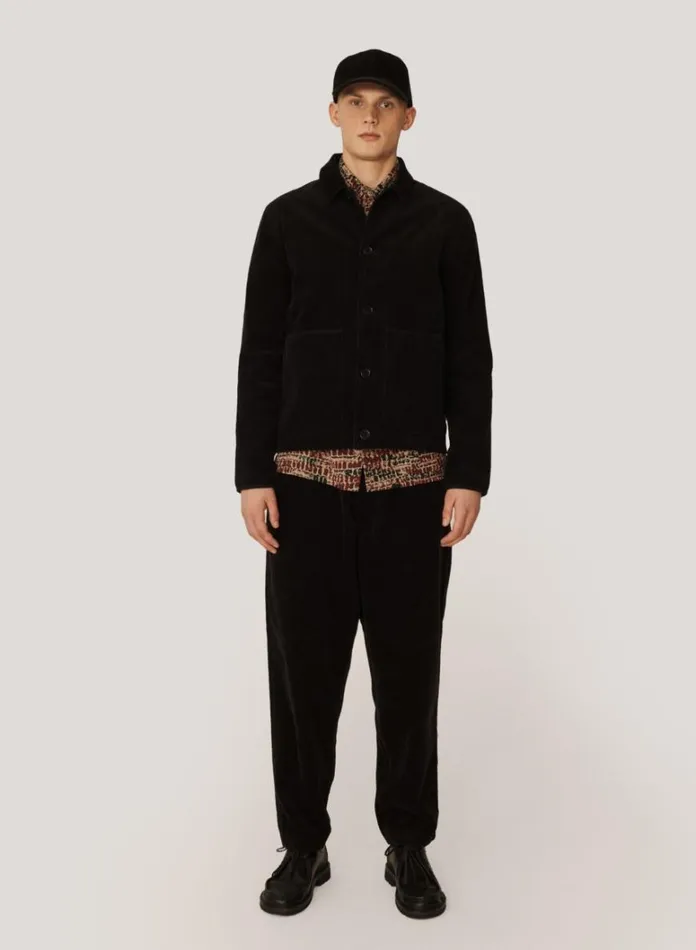 Mens Outerwear YMC Groundhog Corduroy Jacket Black