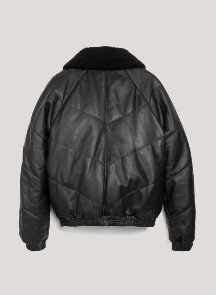 Mens Outerwear YMC Kool Herc Wadded Leather Jacket Black