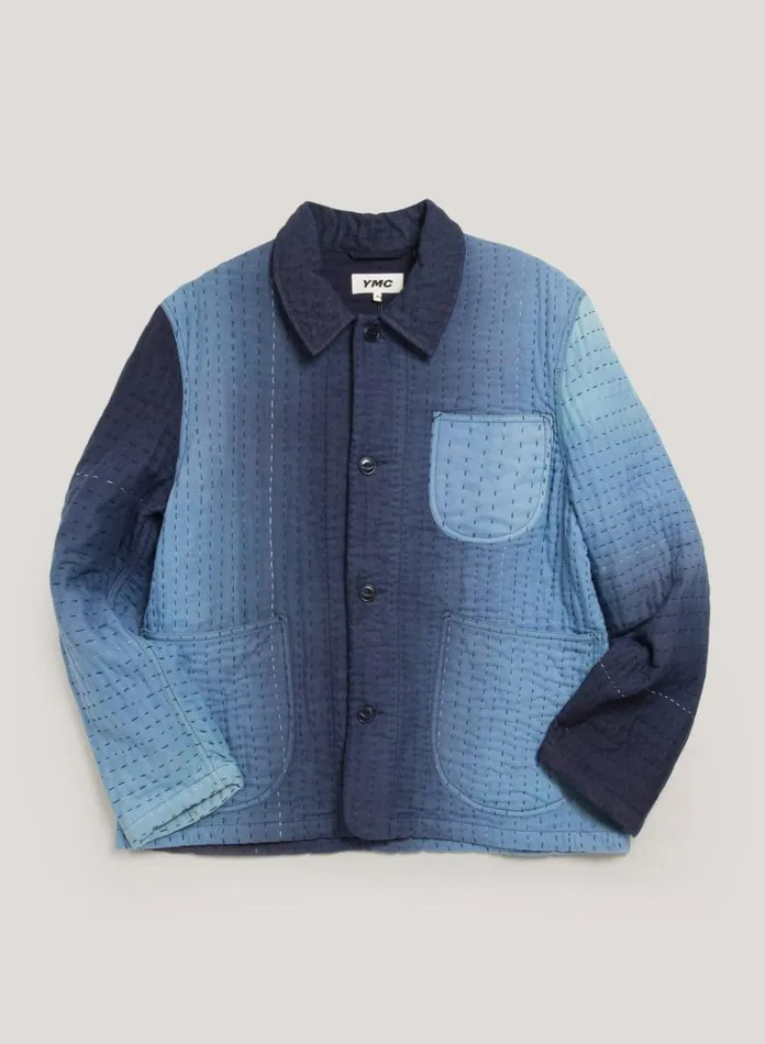Mens Outerwear YMC Labour Chore Jacket Blue