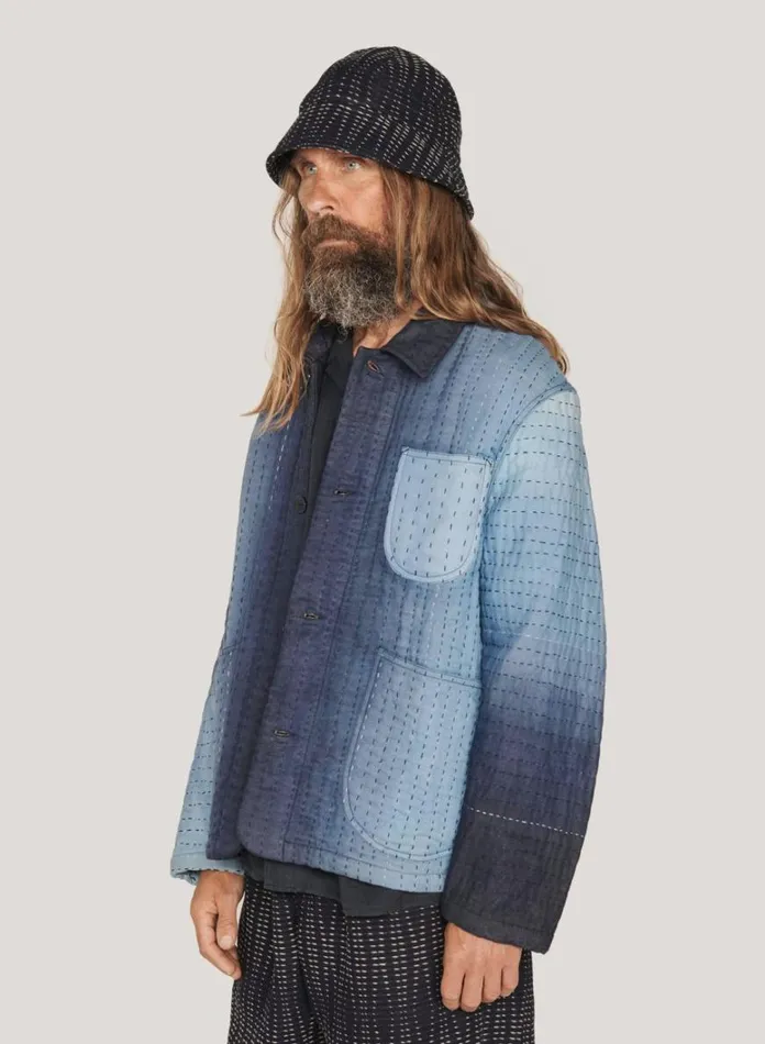 Mens Outerwear YMC Labour Chore Jacket Blue