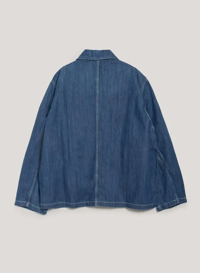 Mens Outerwear YMC Labour Chore Jacket Indigo