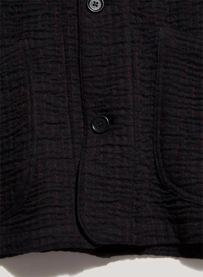 Mens Outerwear YMC Labour Chore Textured Jacket Black