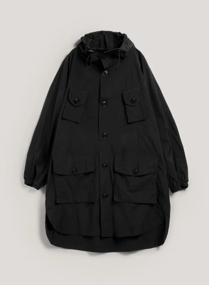 Mens Outerwear YMC Pala Poncho Hooded Coat Black