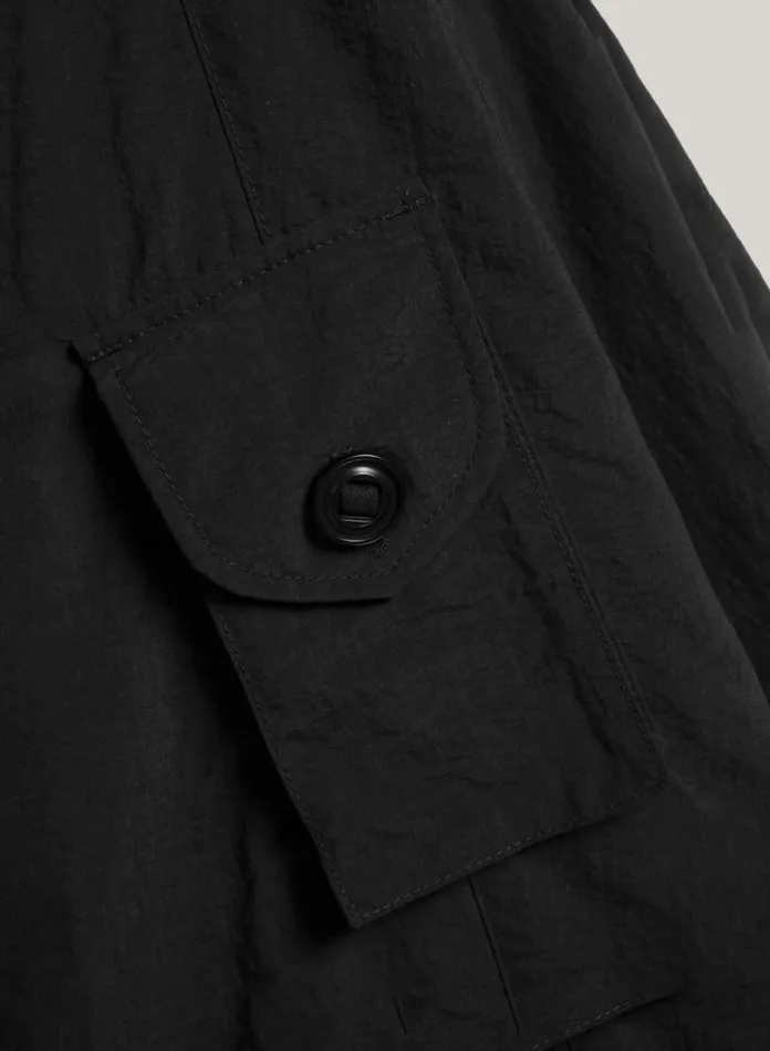 Mens Outerwear YMC Pala Poncho Hooded Coat Black