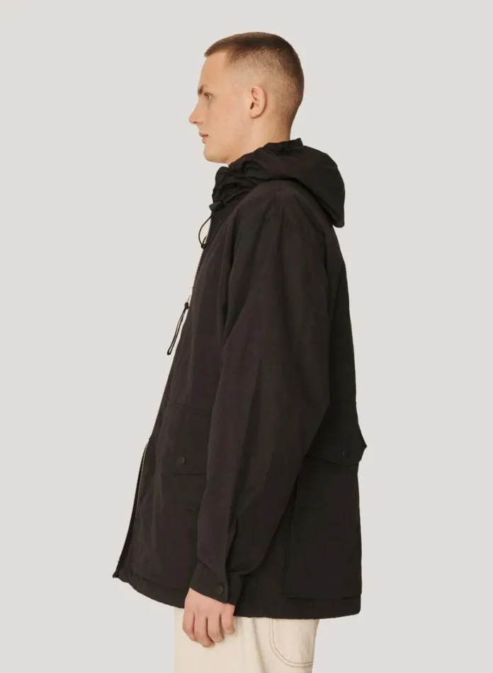 Mens Outerwear YMC Trail Hooded Ripstop Jacket Black