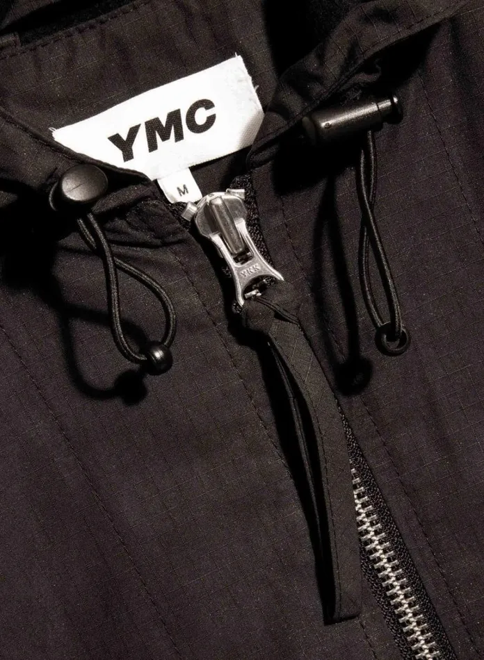 Mens Outerwear YMC Trail Hooded Ripstop Jacket Black