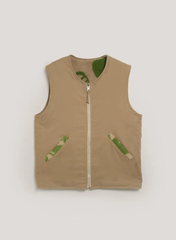 Mens Outerwear YMC Utah Waistcoat Green Multi
