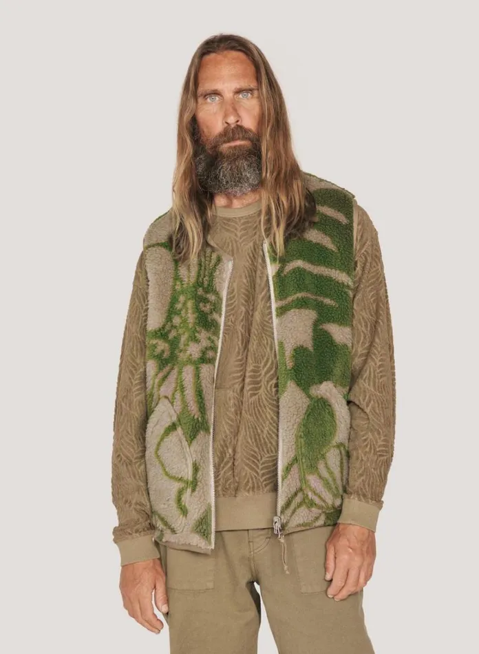 Mens Outerwear YMC Utah Waistcoat Green Multi