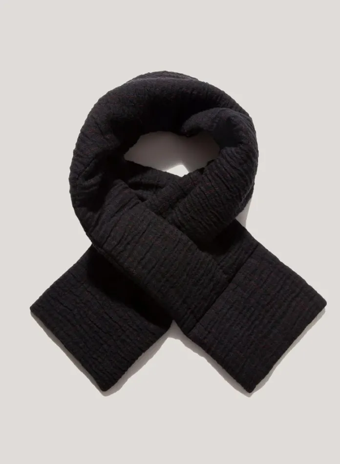 Mens Scarves YMC Textured Slot Scarf Black