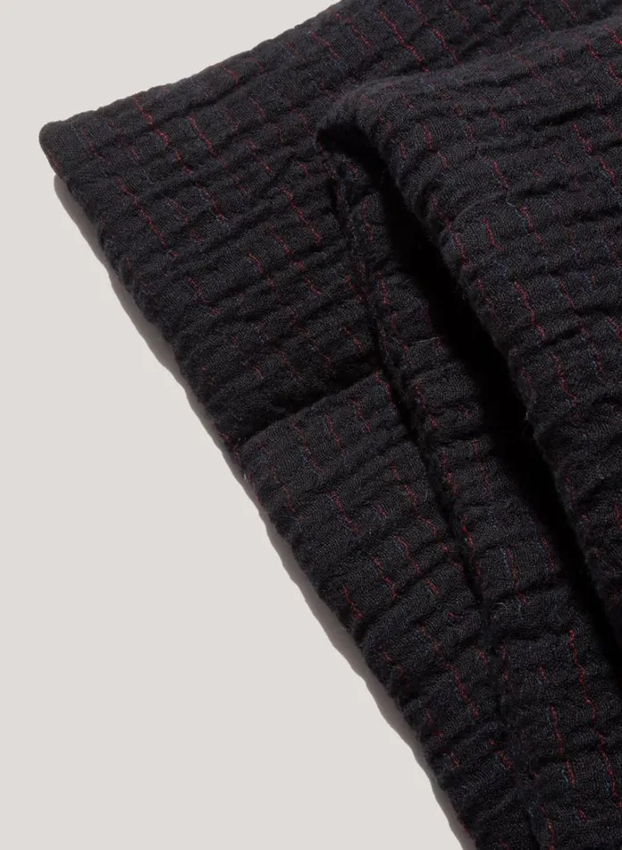 Mens Scarves YMC Textured Slot Scarf Black