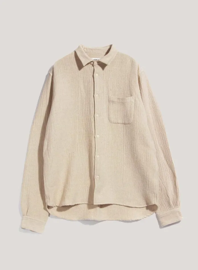 Mens Shirts YMC Curtis Brushed Shirt Ecru